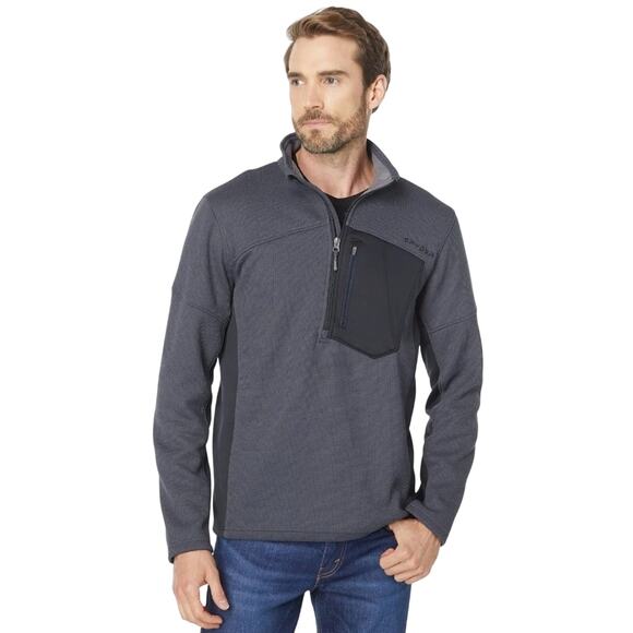 Spyder Bandit 1/2 Zip Fleece Jacket, EBONY Size Medium - Picture 1 of 10